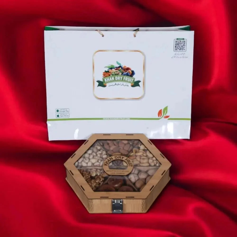 Dry Fruit Nuts Gift Box Wooden 6 Portions