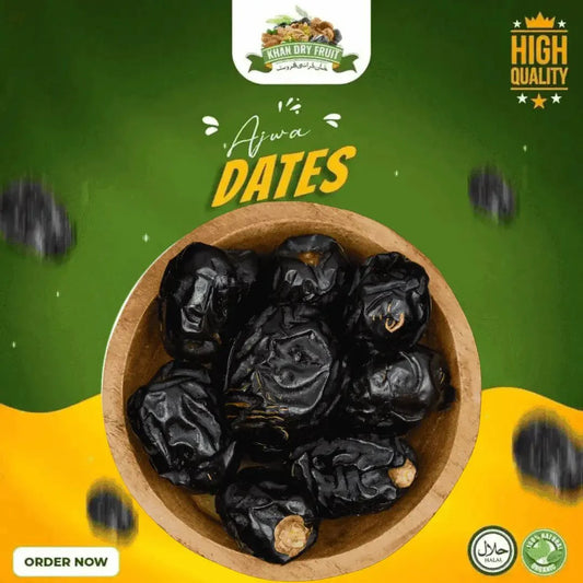 Ajwa dates 250gm Pack are soft dry, medium-size dates