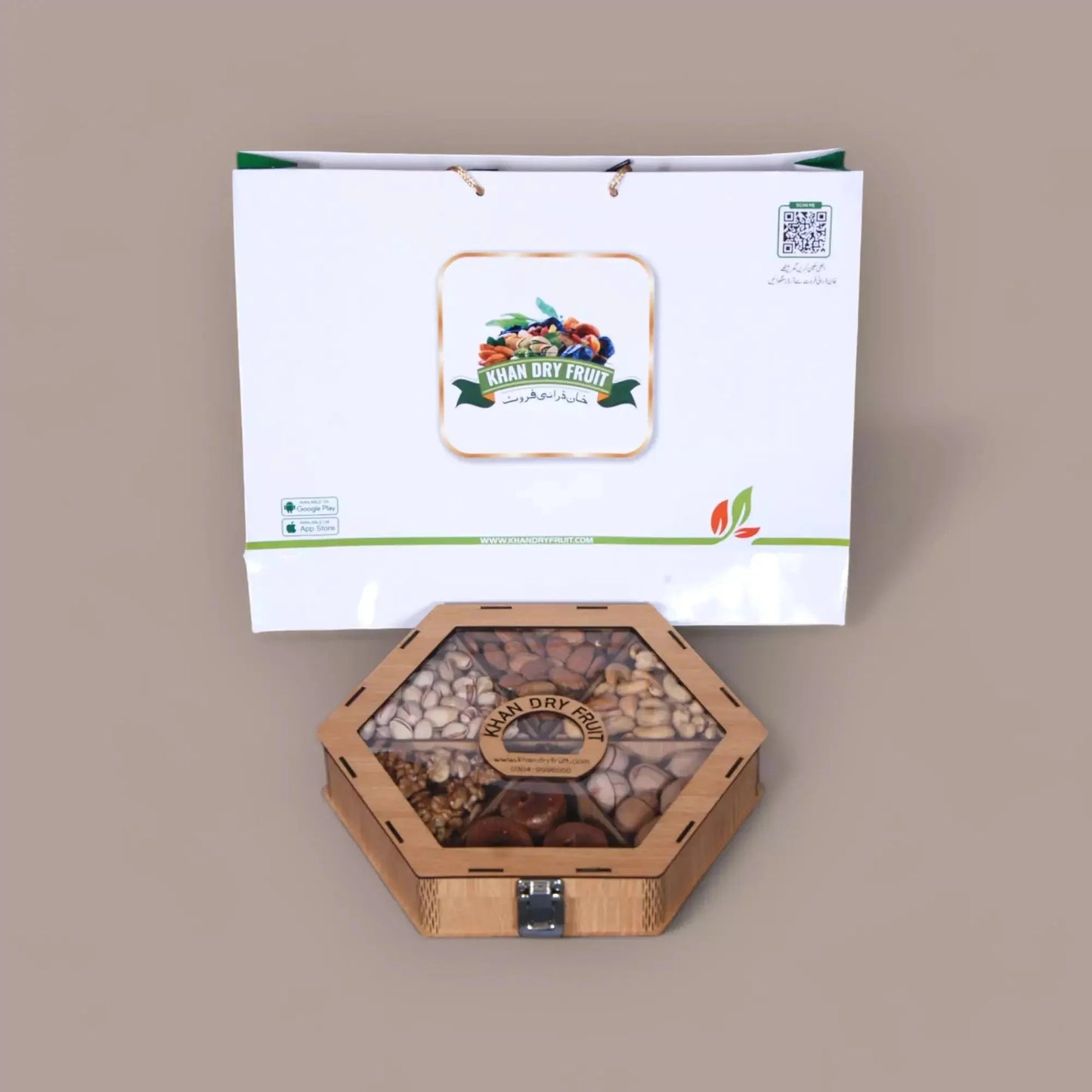 Dry Fruit Nuts Gift Box Wooden 6 Portions