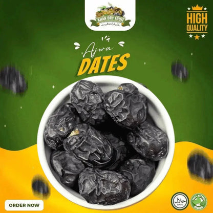Ajwa dates 250gm Pack are soft dry, medium-size dates