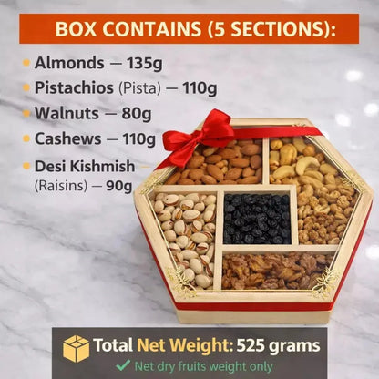 Dry Fruits wooden box VIP 5 Section