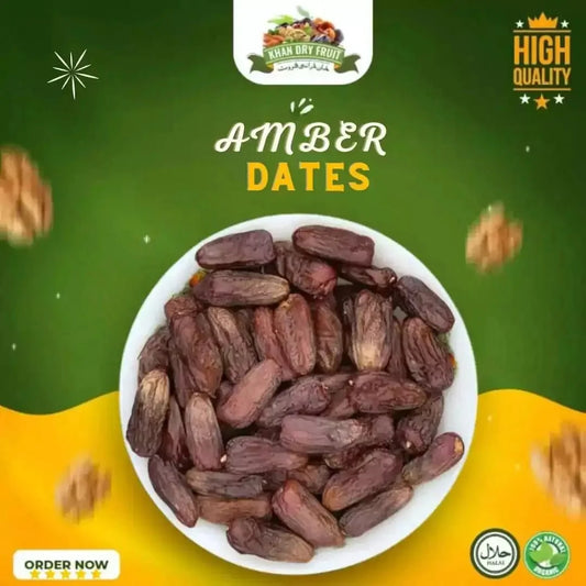 Premium Quality Amber Dates Khajoor, 250gm Pack