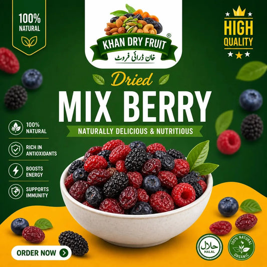 Mix Berry Dried Without Sugar 250g – Organic, 100% Natural, Sugar-Free, No Preservatives, Vegan Imported Berries