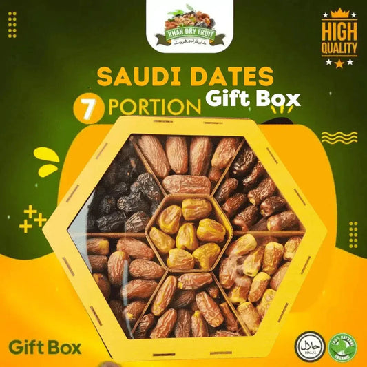 Saudi Dates Gift Box 7 Portion | Premium Khajoor Gift Pakistan
