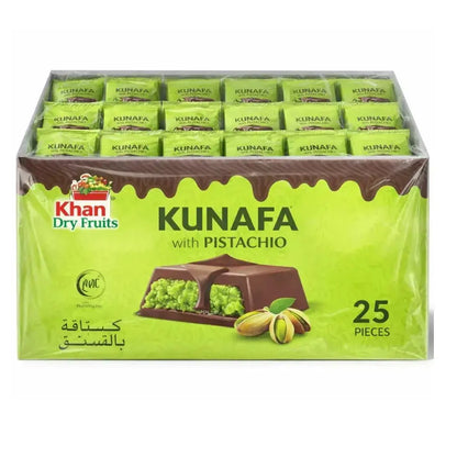 Kunafa Chocolate with Pistachio – 25 Pieces Box