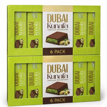 Pistachio Kunafa Chocolate Bar – Premium Middle Eastern Dessert Chocolate 6 Pics Box