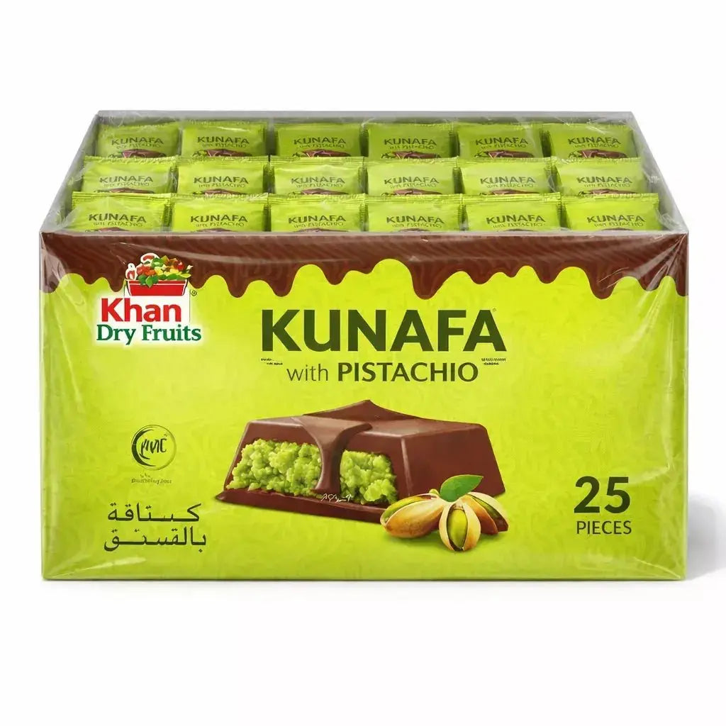 Kunafa Chocolate with Pistachio – 25 Pieces Box